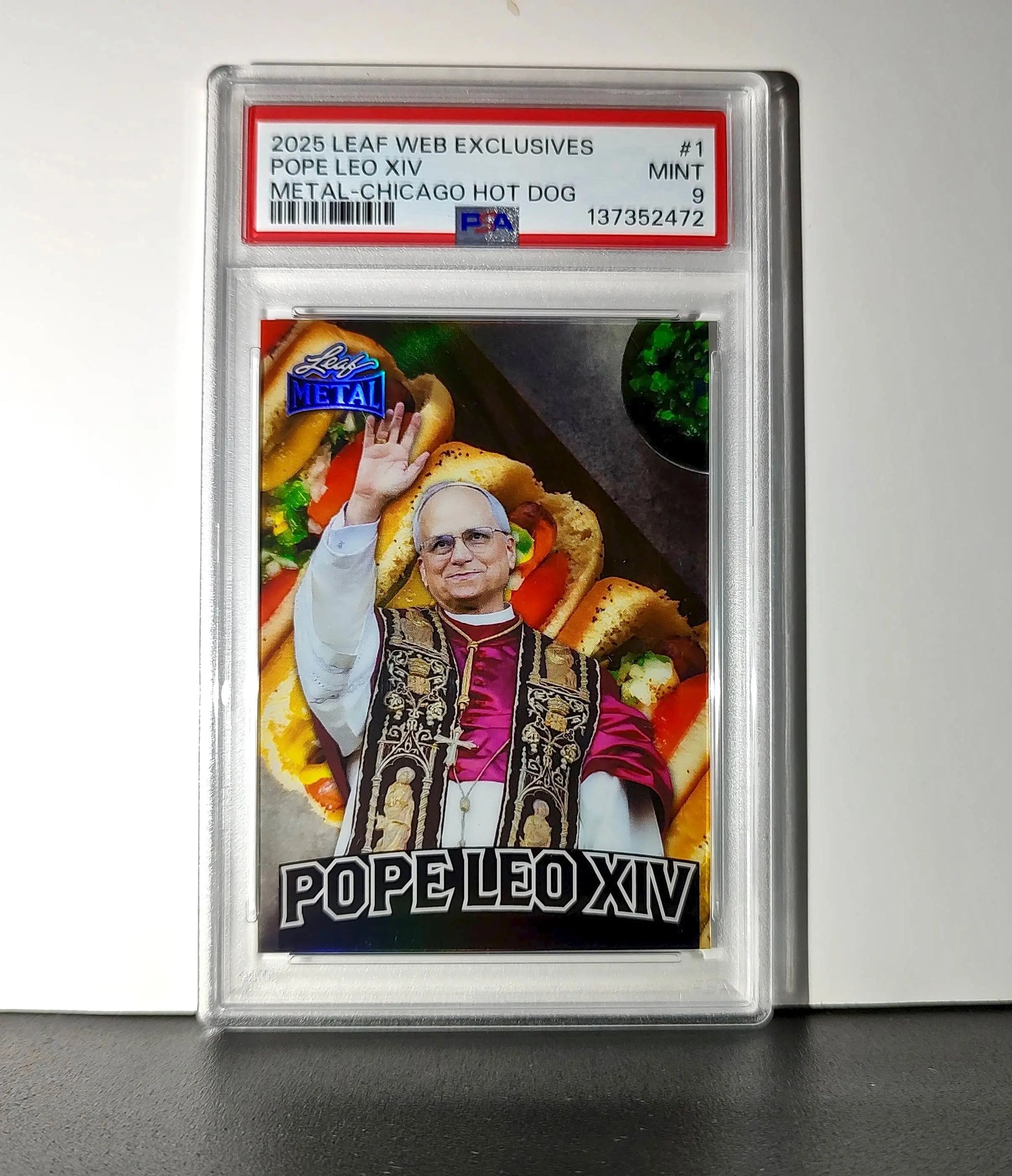 2025 Leaf Metal Pope Leo XIV 44/529 #1 Hot Dog Variant PSA 9 Mint - Other