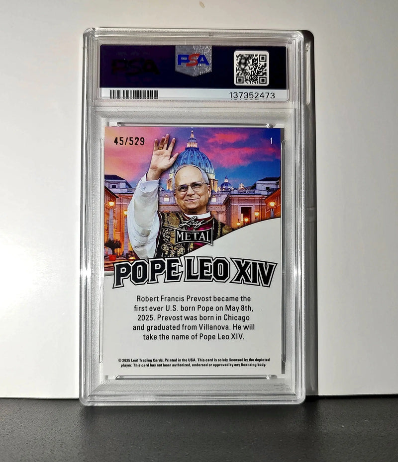 2025 Leaf Metal Pope Leo XIV 45/529 #1 Hot Dog Variant PSA 9 Mint - Other