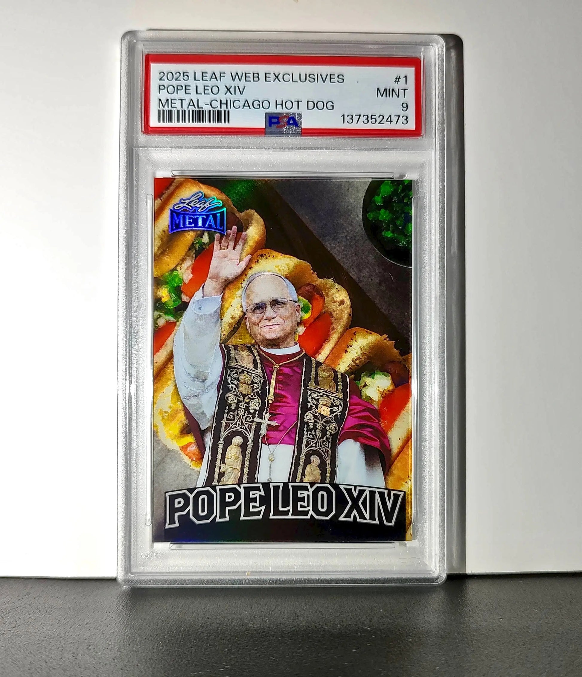 2025 Leaf Metal Pope Leo XIV 45/529 #1 Hot Dog Variant PSA 9 Mint - Other
