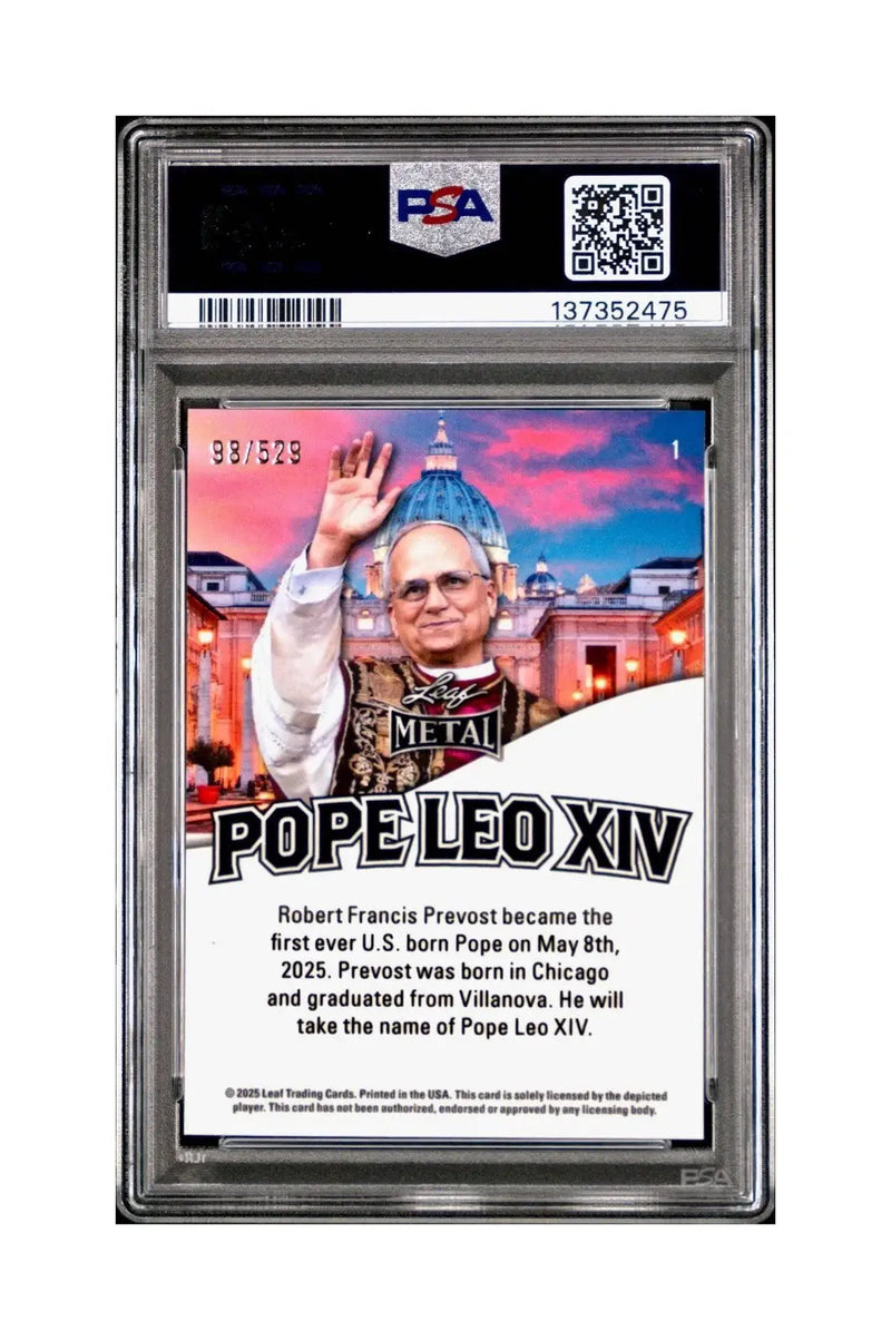 2025 Leaf Metal Pope Leo XIV 98/529 #1 Hot Dog Variant PSA 8 NM-Mint - Other