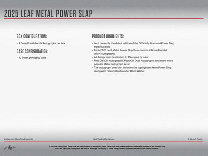 2025 Leaf Metal Power Slap Hobby Box | Columbia Sports Cards - Sports Card Hobby Boxes