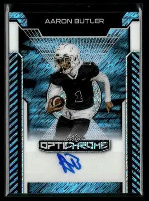 2025 Leaf Optichrome #BA-AB1 Aaron Butler Base Autos Prismatic Platinum Blue - Other