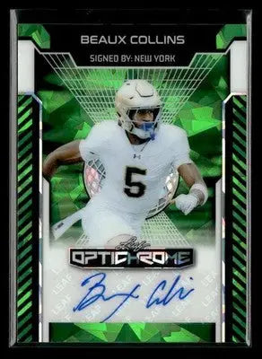 2025 Leaf Optichrome #BA-BC2 Beaux Collins Base Autographs Crystal Green - Football Card Single