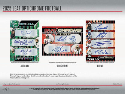 2025 Leaf Optichrome Football Hobby Box | Columbia Sports Cards