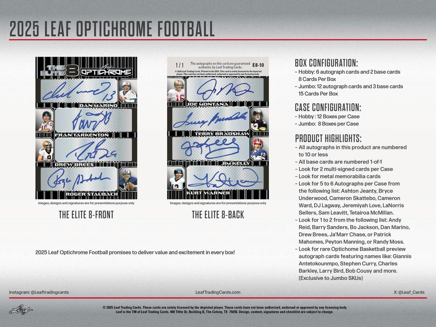 2025 Leaf Optichrome Football Hobby Box | Columbia Sports Cards