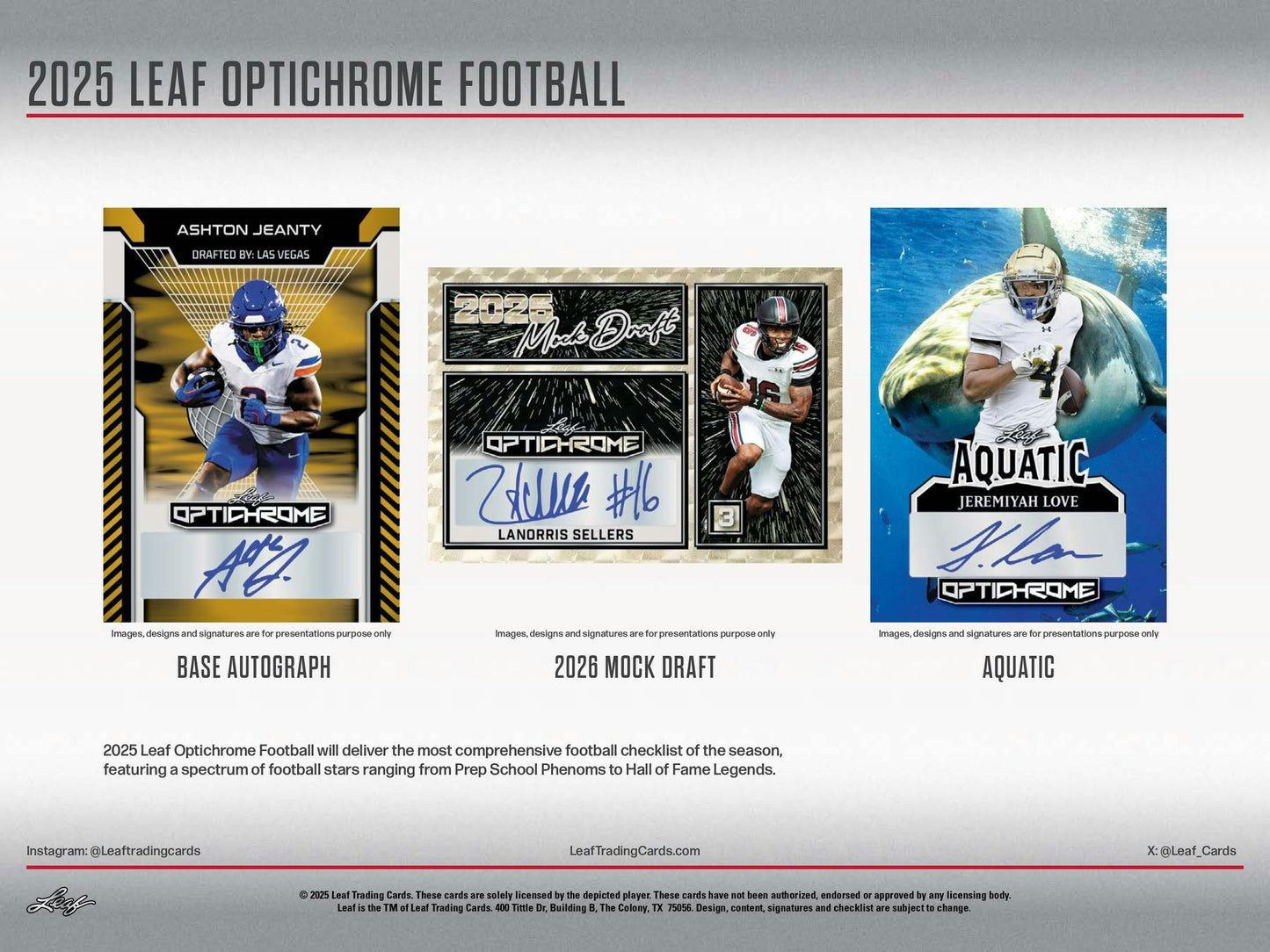 2025 Leaf Optichrome Football Hobby Jumbo Box | Columbia Sports Cards