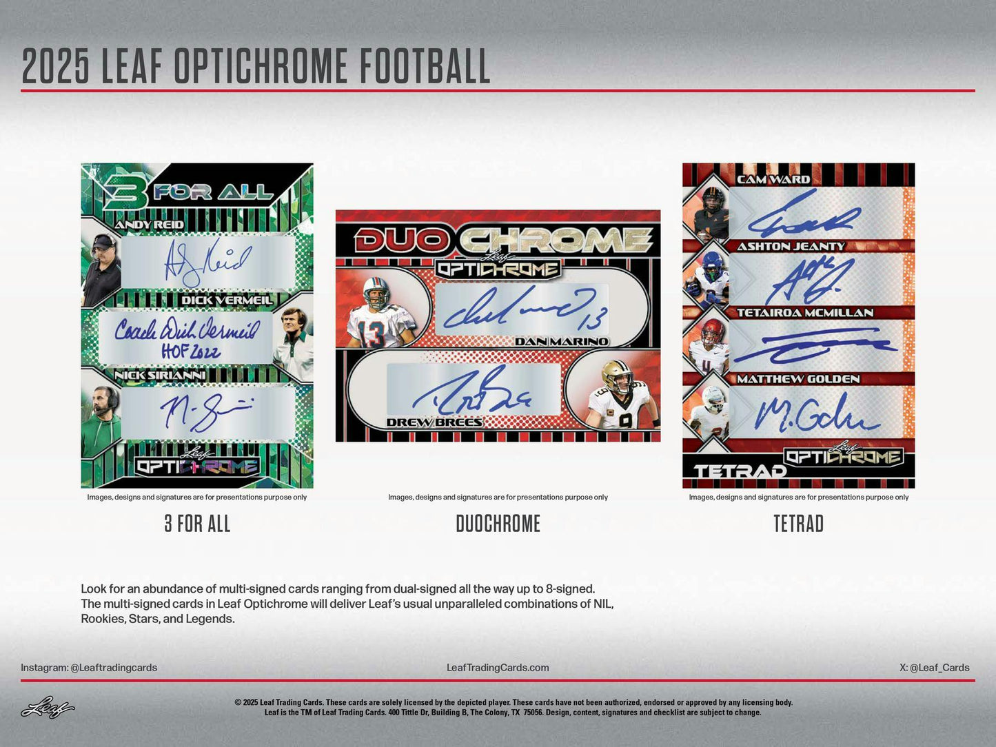 2025 Leaf Optichrome Football Hobby Jumbo Box | Columbia Sports Cards