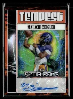 2025 Leaf Optichrome #TA-MZ1 Malachi Zeigler Tempest Autograph #2/4 - Football Card Single