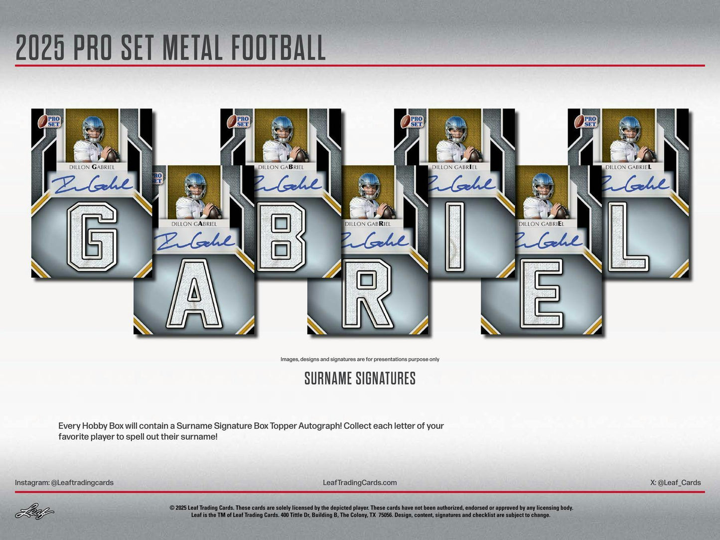 2025 Leaf Pro Set Metal Football Hobby Box