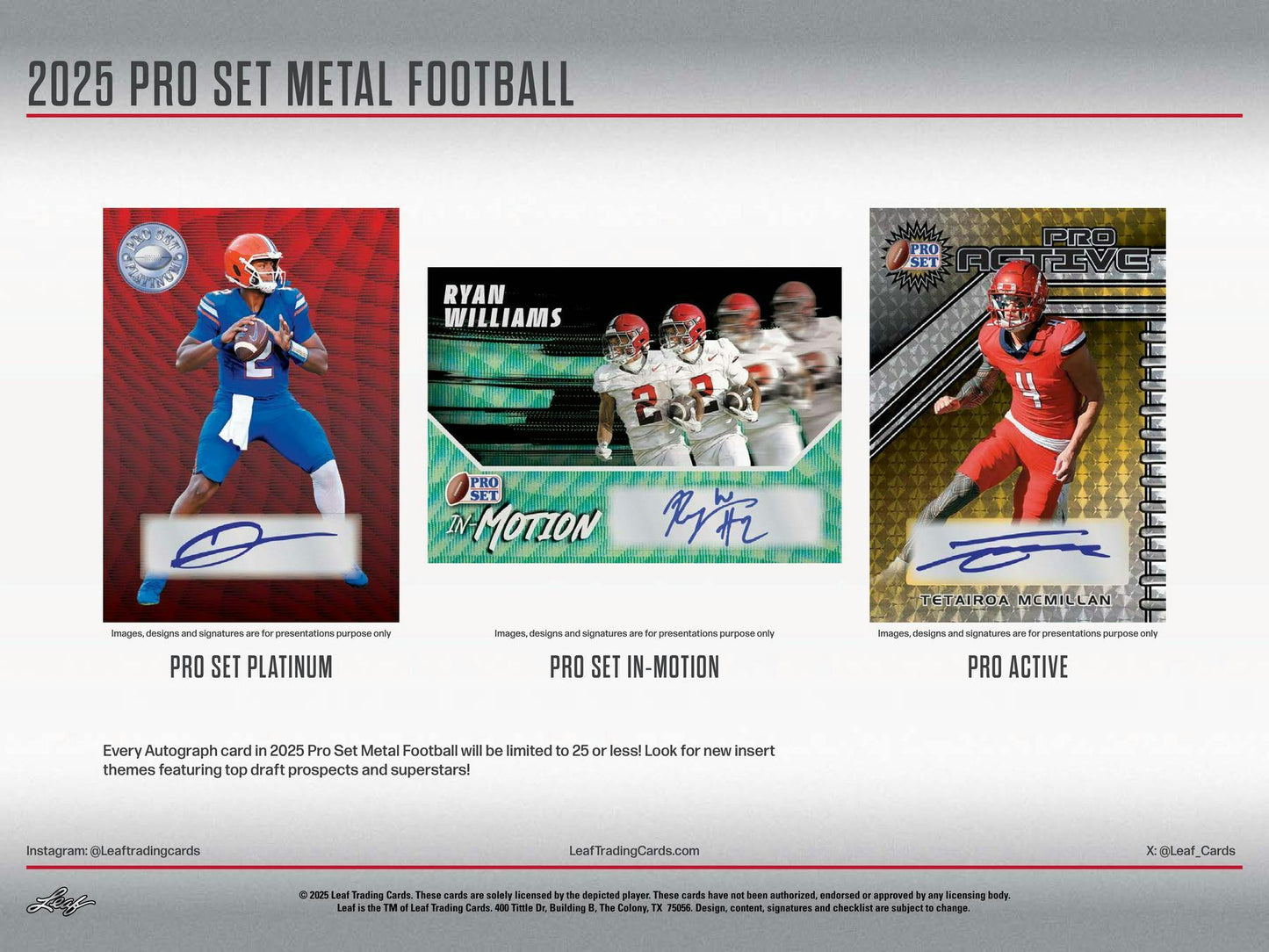 2025 Leaf Pro Set Metal Football Hobby Box