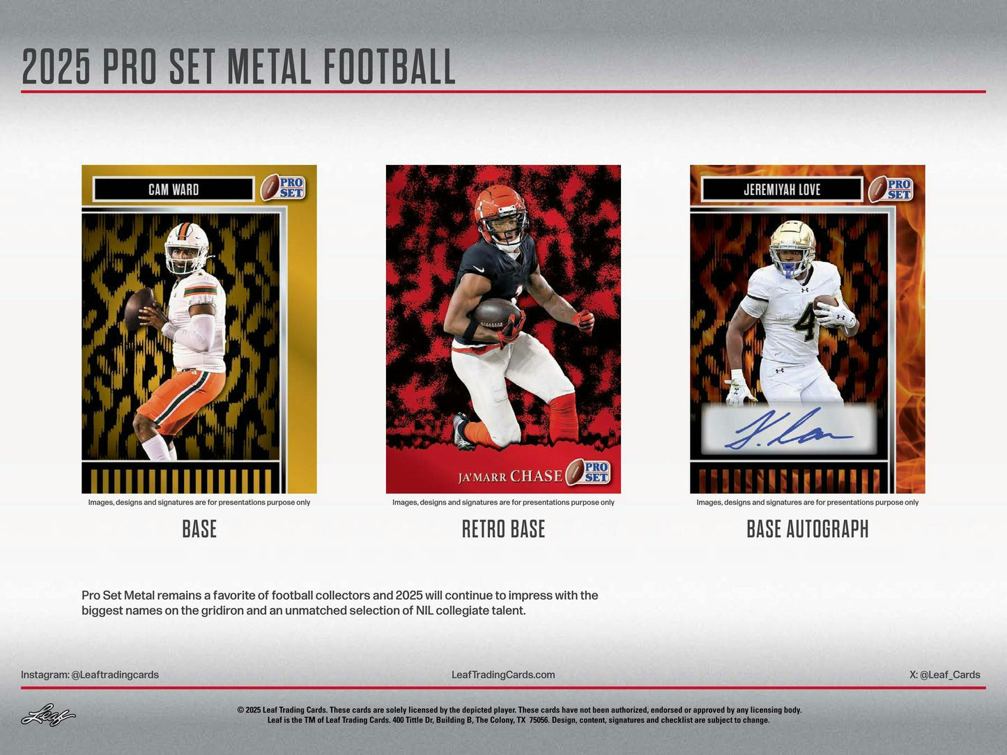 2025 Leaf Pro Set Metal Football Hobby Box