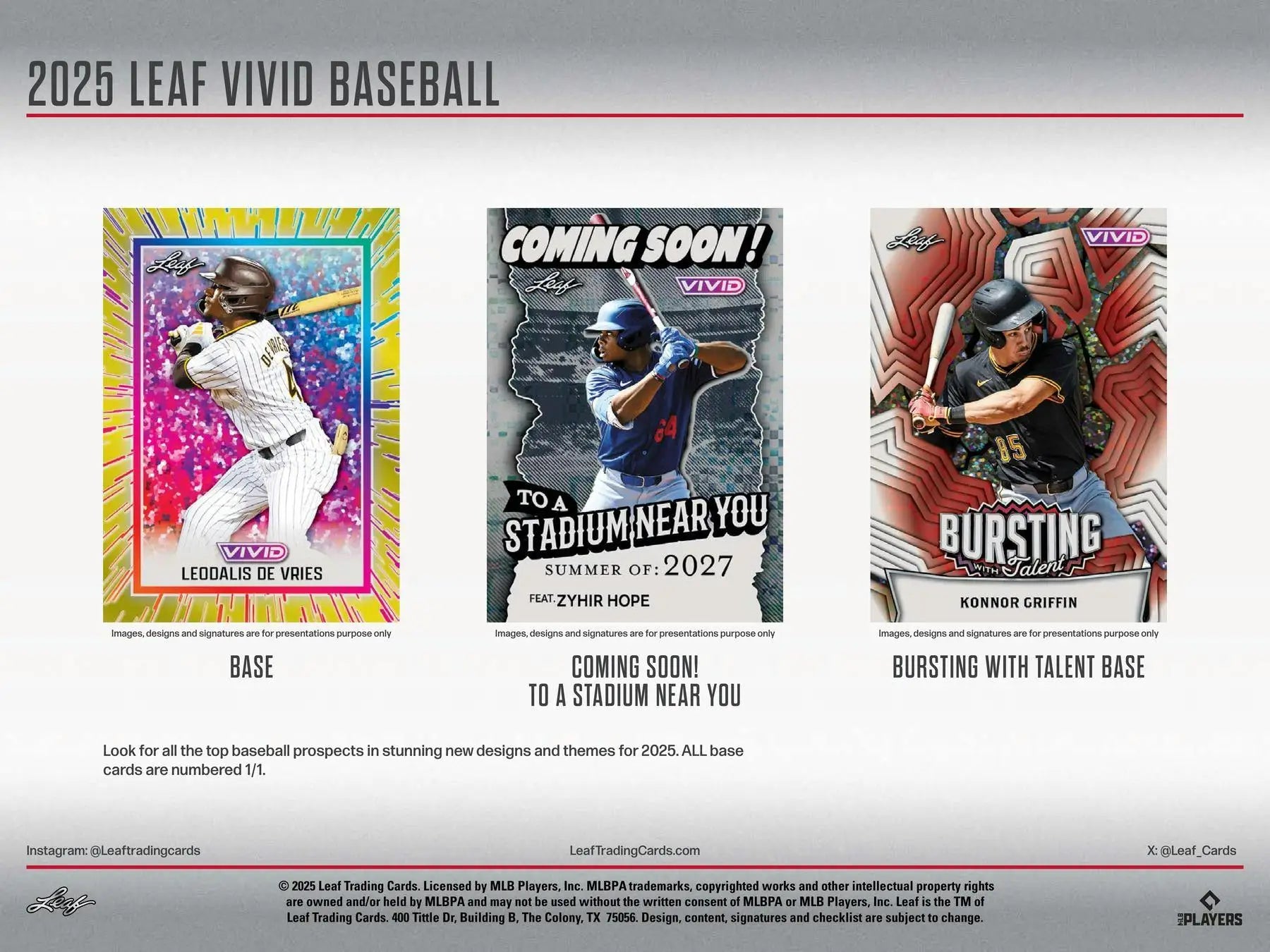 2025 Leaf Vivid Baseball Hobby Box | Columbia Sports Cards - Sport Card Hobby Boxes
