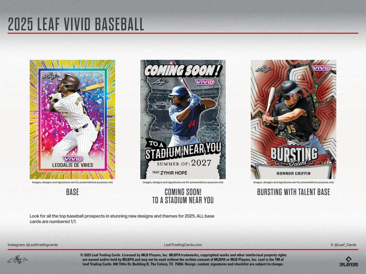 2025 Leaf Vivid Baseball Hobby Jumbo Box | Columbia Sports Cards - Sports Card Hobby Boxes
