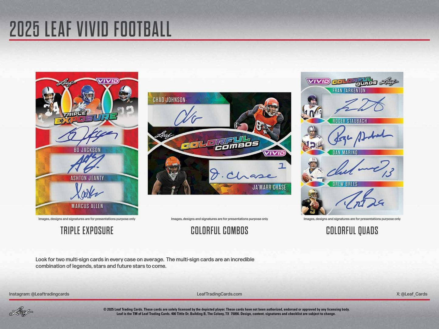 2025 Leaf Vivid Football Hobby Jumbo Box | Columbia Sports Cards