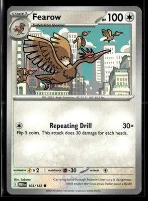 2025 Mega Evolution Fearow #103/132 Base Common NM - Pokémon Card Single