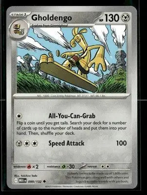 2025 Mega Evolution Gholdengo #099/132 Base Uncommon NM - Pokémon Card Single