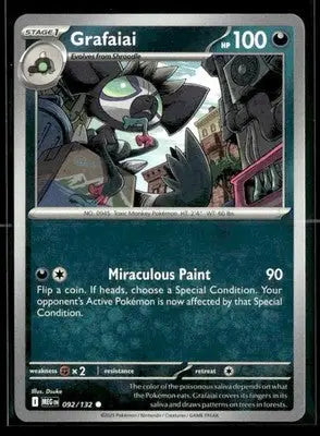 2025 Mega Evolution Grafaiai #092/132 Base Common - Pokémon Card Single