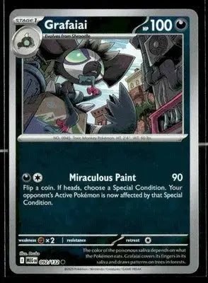 2025 Mega Evolution Grafaiai #092/132 Reverse Holo Common NM - Pokémon Card Single