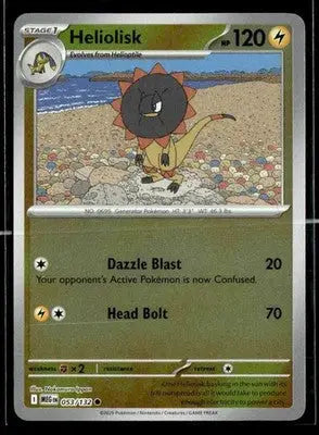 2025 Mega Evolution Heliolisk #053/132 Reverse Holo Common NM - Pokémon Card Single