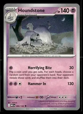2025 Mega Evolution Houndstone #066/132 Base Uncommon NM - Pokémon Card Single