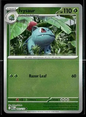 2025 Mega Evolution Ivysaur #002/132 Reverse Holo Common NM - Pokémon Card Single