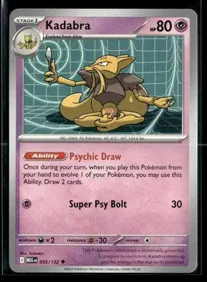 2025 Mega Evolution Kadabra #055/132 Base Uncommon NM - Pokémon Card Single