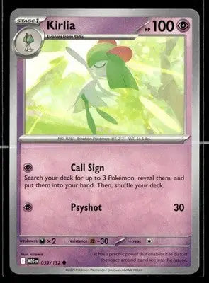 2025 Mega Evolution Kirlia #059/132 Base Common NM - Pokémon Card Single