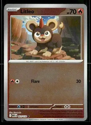 2025 Mega Evolution Litleo #023/132 Reverse Holo Common NM - Pokémon Card Single