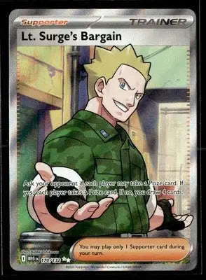 2025 Mega Evolution Lt. Surge’s Bargain #170/132 Ultra Rare Full Art NM - Pokémon Card Single