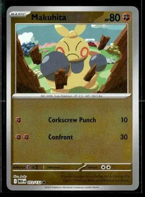 2025 Mega Evolution Makuhita #072/132 Reverse Holo Common NM - Pokémon Card Single