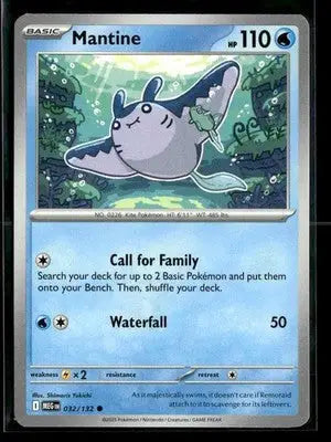 2025 Mega Evolution Mantine #032/132 Base Common - Pokémon Card Single
