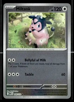 2025 Mega Evolution Miltank #106/132 Reverse Holo Common NM - Pokémon Card Single