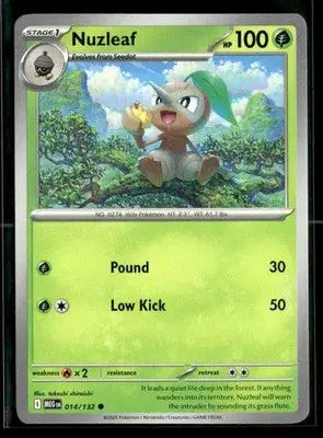2025 Mega Evolution Nuzleaf #014/132 Base Common NM - Pokémon Card Single