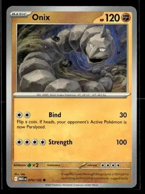 2025 Mega Evolution Onix #070/132 Base Common NM - Pokémon Card Single