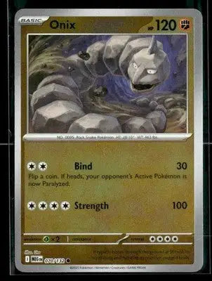 2025 Mega Evolution Onix #070/132 Reverse Holo Common NM - Pokémon Card Single