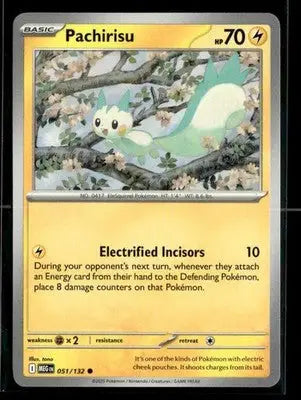 2025 Mega Evolution Pachirisu #051/132 Base Common NM - Pokémon Card Single