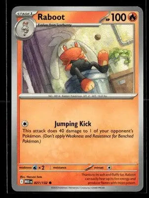 2025 Mega Evolution Raboot #027/132 Base Common NM - Pokémon Card Single