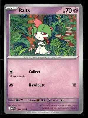 2025 Mega Evolution Ralts #058/132 Base Common NM - Pokémon Card Single