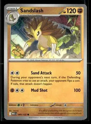 2025 Mega Evolution Sandslash #069/132 Base Common NM - Pokémon Card Single