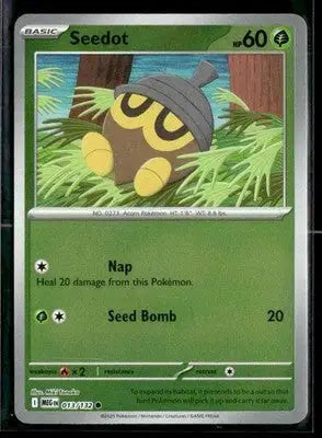 2025 Mega Evolution Seedot #013/132 Reverse Holo Common NM - Pokémon Card Single