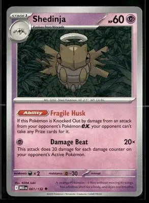 2025 Mega Evolution Shedinja #061/132 Base Common NM - Pokémon Card Single