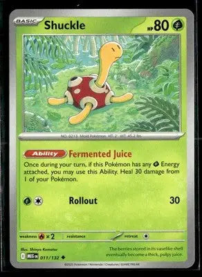2025 Mega Evolution Shuckle #011/132 Base Uncommon NM - Pokémon Card Single