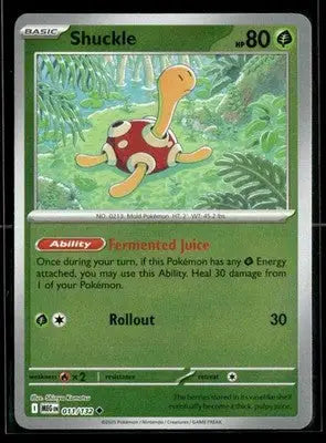 2025 Mega Evolution Shuckle #011/132 Reverse Holo Uncommon NM - Pokémon Card Single