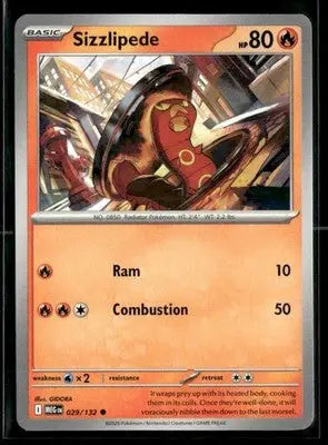 2025 Mega Evolution Sizzlipede #029/132 Base Common NM - Pokémon Card Single