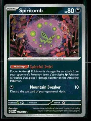 2025 Mega Evolution Spiritomb #087/132 Reverse Holo Uncommon NM - Pokémon Card Single