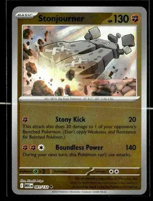 2025 Mega Evolution Stonjourner #081/132 Reverse Holo Uncommon NM - Pokémon Card Single