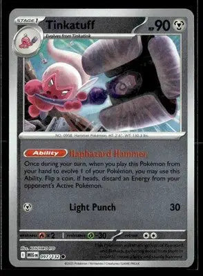 2025 Mega Evolution Tinkatuff #097/132 Reverse Holo Common NM - Pokémon Card Single