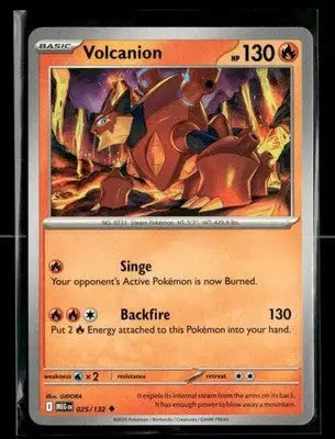 2025 Mega Evolution Volcanion #025/132 Base Uncommon NM - Pokémon Card Single