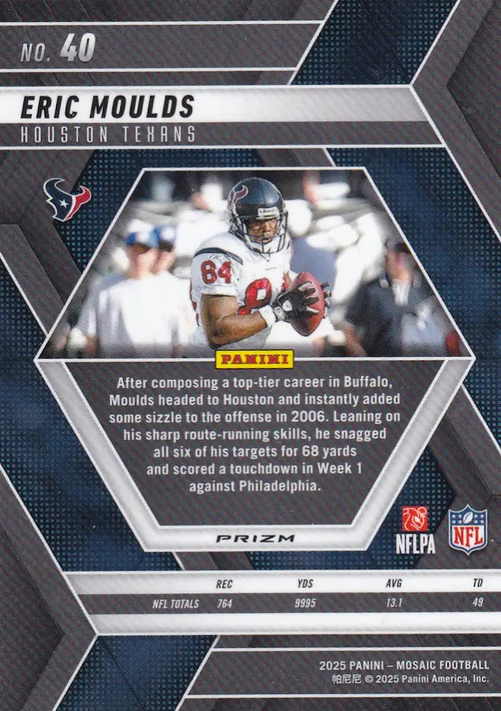 2025 MOSAIC #40 ERIC MOULDS PURPLE SCOPE- HOUSTON TEXANS