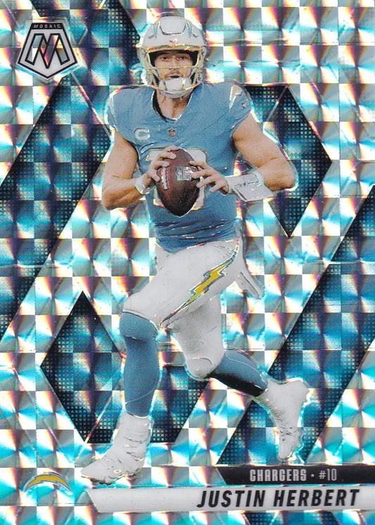 2025 MOSAIC #80 JUSTIN HERBERT REACTIVE SILVER- LOS ANGELES CHARGERS - Football Card Single